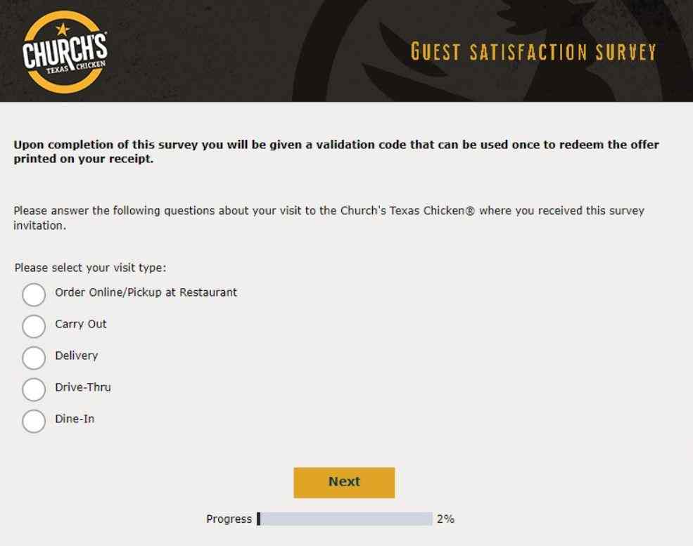 Chicken Churchs Guest Survey
