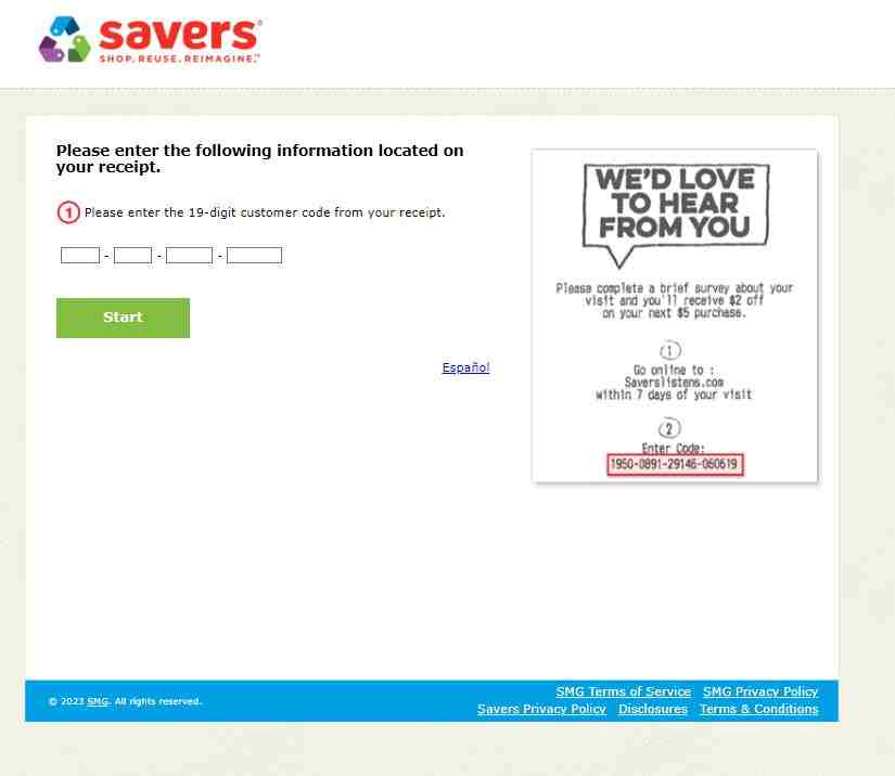 Savers Listens Survey