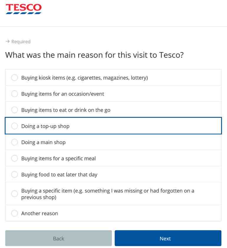 Tesco-Survey-questions