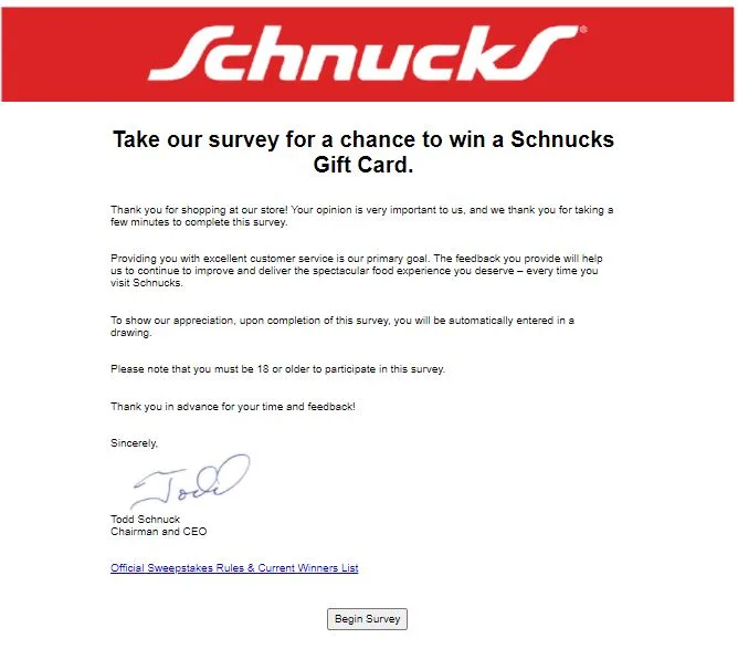 tellschnucks survey at tellschnucks com
