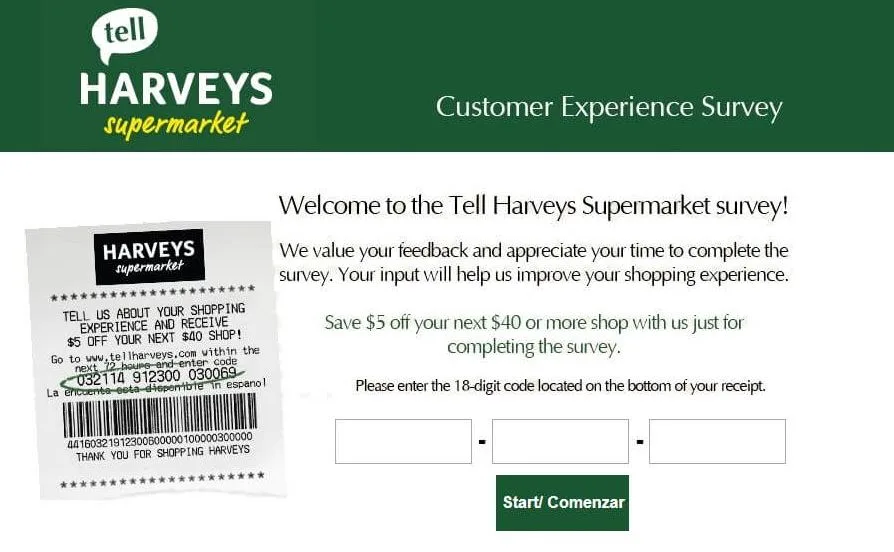 Take the harveys survey