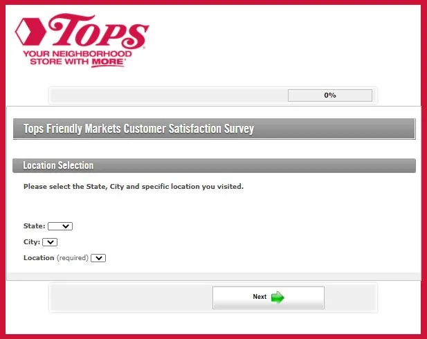 Tops Market Survey Click the START button to begin